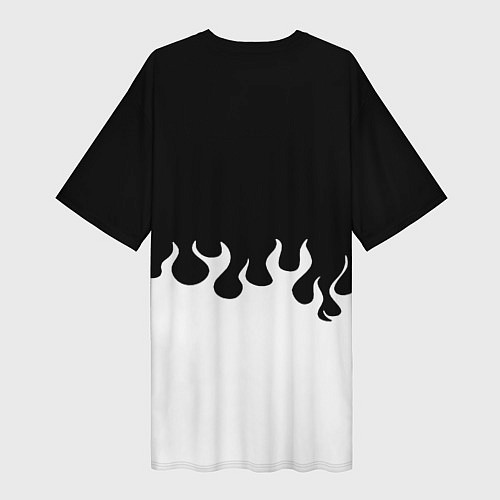 Женская длинная футболка Doom fire white / 3D-принт – фото 2