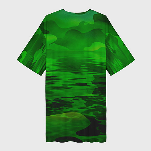 Женская длинная футболка Камуфляж с водой / 3D-принт – фото 2