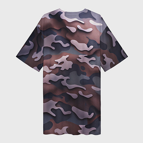 Женская длинная футболка Камуфляж-грязь / 3D-принт – фото 2