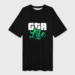 Женская длинная футболка GTA life logo