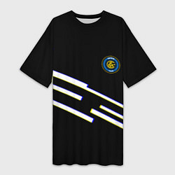 Футболка женская длинная Inter line fc, цвет: 3D-принт