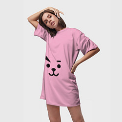 Футболка женская длинная BT21 Cooky, цвет: 3D-принт — фото 2
