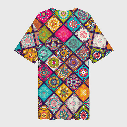 Женская длинная футболка Этника стайл / 3D-принт – фото 2