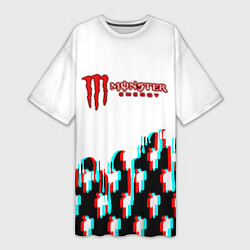 Футболка женская длинная Billie Eilish x Monster energy, цвет: 3D-принт