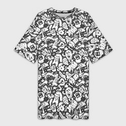 Женская длинная футболка Монстры и звёзды