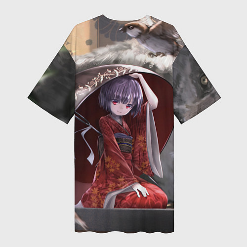 Женская длинная футболка Touhou Project Симмёмару Сукуна / 3D-принт – фото 2