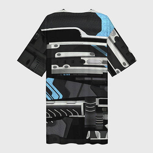 Женская длинная футболка CS GO vulkan steel / 3D-принт – фото 2