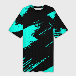 Футболка женская длинная Неоновые краски текстура, цвет: 3D-принт