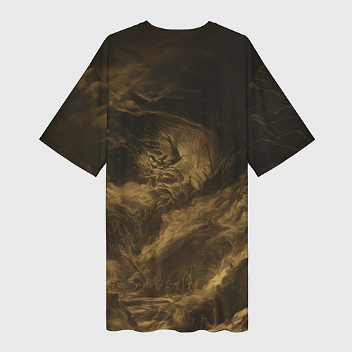 Женская длинная футболка Иллюстрация босса подземелья / 3D-принт – фото 2