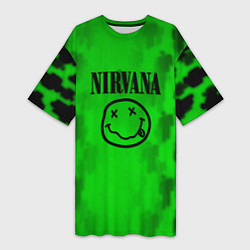 Футболка женская длинная Nirvana x Billie, цвет: 3D-принт
