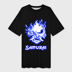 Футболка женская длинная Samurai logo ghost, цвет: 3D-принт