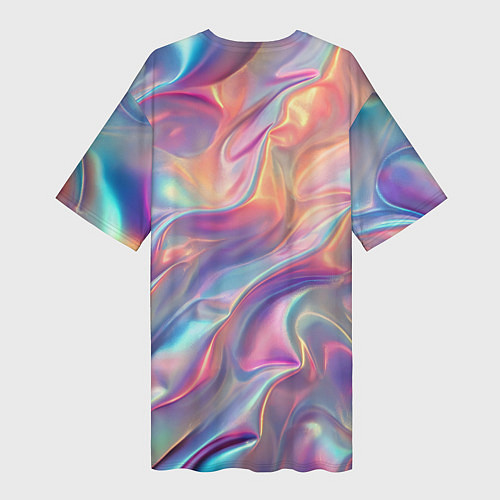 Женская длинная футболка Перламутровый голографический градиент / 3D-принт – фото 2