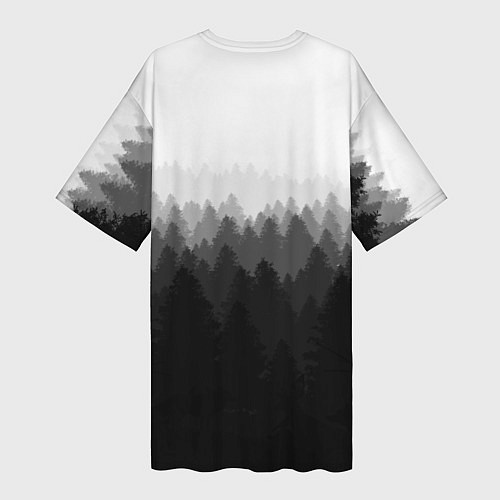 Женская длинная футболка Скайрим лес лого / 3D-принт – фото 2
