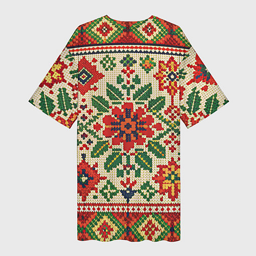 Женская длинная футболка Славянский узор и орнамент / 3D-принт – фото 2