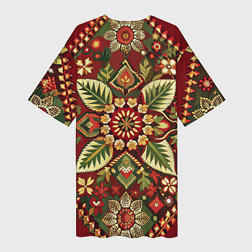 Женская длинная футболка Стиль советского ковра узоры и орнамент / 3D-принт – фото 2