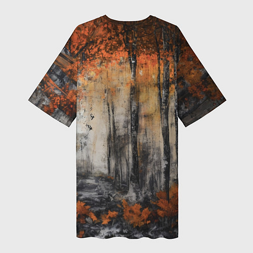 Женская длинная футболка Серый лисёнок / 3D-принт – фото 2