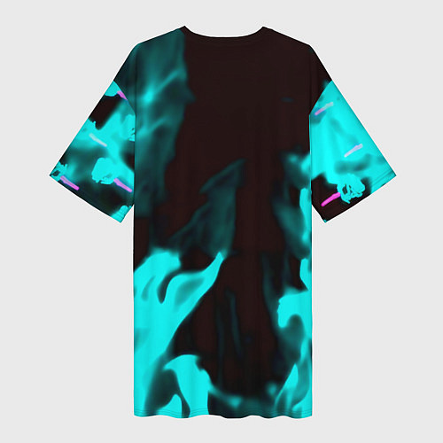 Женская длинная футболка Ramones fire rose / 3D-принт – фото 2