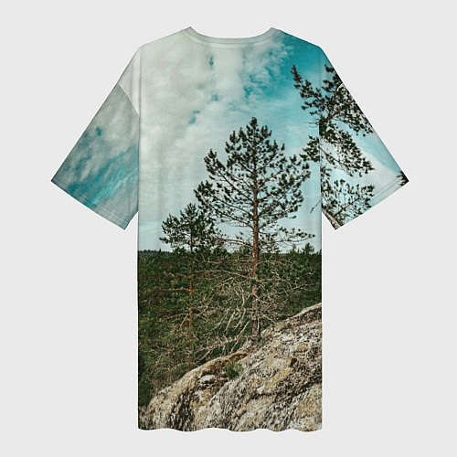 Женская длинная футболка Природа Карелии / 3D-принт – фото 2