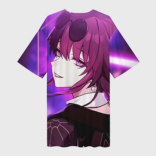 Женская длинная футболка Honkai Star Rail Kafka violet light / 3D-принт – фото 2