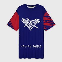Футболка женская длинная Velial squad abstract, цвет: 3D-принт