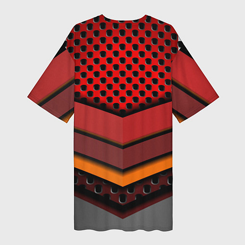 Женская длинная футболка Skoda metal steel / 3D-принт – фото 2