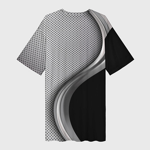 Женская длинная футболка Tesla carbon metal / 3D-принт – фото 2