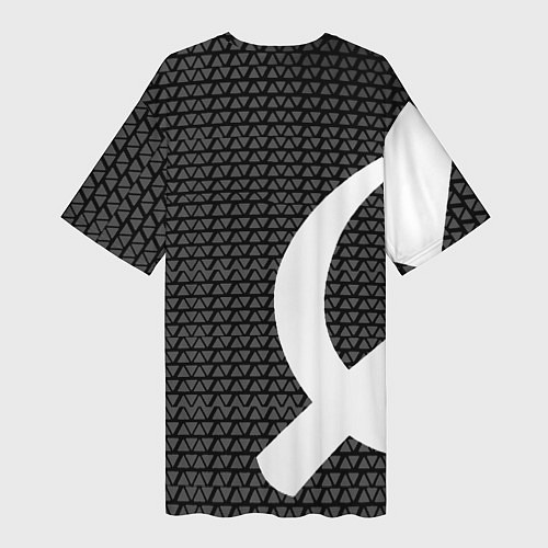 Женская длинная футболка Герб РФ паттерн стиль ссср / 3D-принт – фото 2