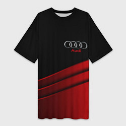 Женская длинная футболка AUDI carbon metal