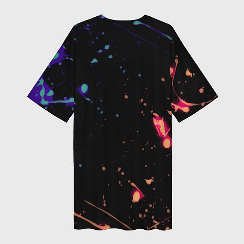 Женская длинная футболка Serious Sam краски текстура / 3D-принт – фото 2