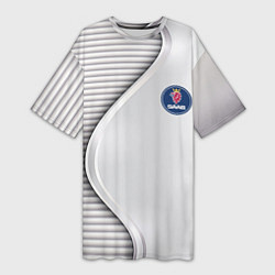 Женская длинная футболка Saab metal texture