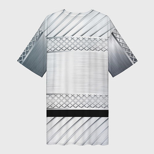 Женская длинная футболка Tesla metal auto / 3D-принт – фото 2