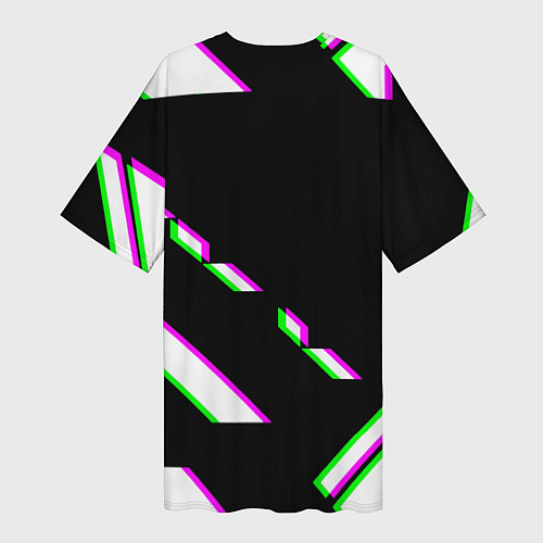 Женская длинная футболка Quake глитч геометрия / 3D-принт – фото 2