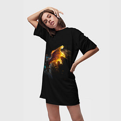Футболка женская длинная Jakiro дота 2, цвет: 3D-принт — фото 2