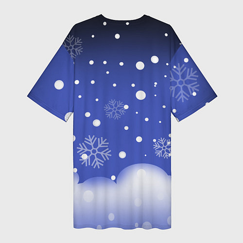 Женская длинная футболка Ъуъ - Новый год / 3D-принт – фото 2