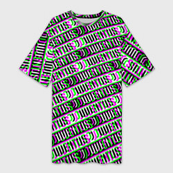 Футболка женская длинная Juventus glitch pattern, цвет: 3D-принт