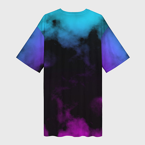 Женская длинная футболка Градиент - дым / 3D-принт – фото 2