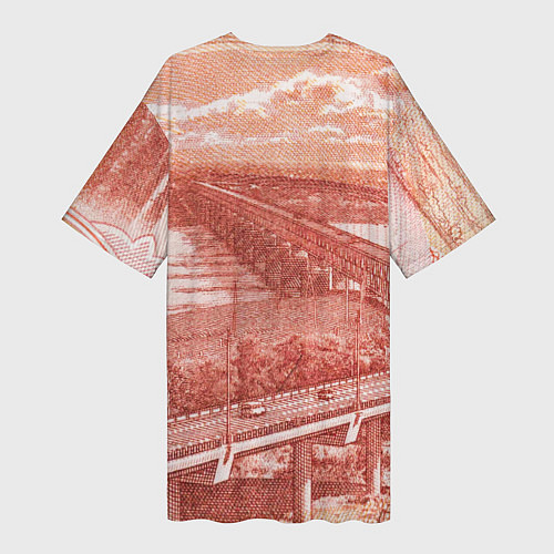 Женская длинная футболка Любимый Хабаровск 5000 / 3D-принт – фото 2