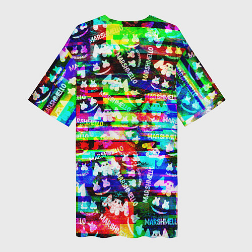 Женская длинная футболка Marshmello music краски / 3D-принт – фото 2