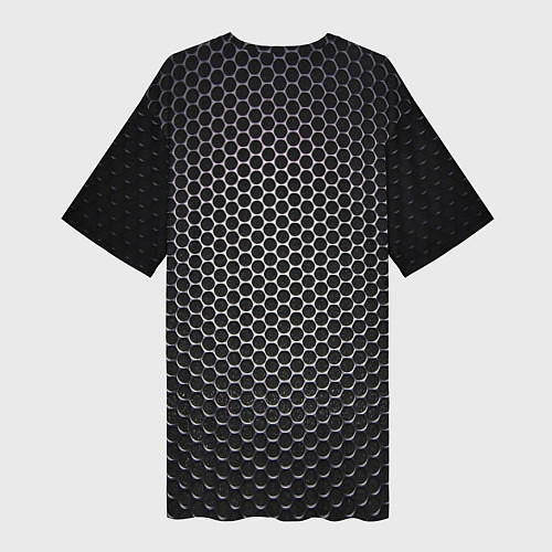 Женская длинная футболка Карбоновая металлическая сетка / 3D-принт – фото 2