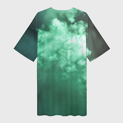 Женская длинная футболка Stalker 2 череп с зелеными глазами / 3D-принт – фото 2