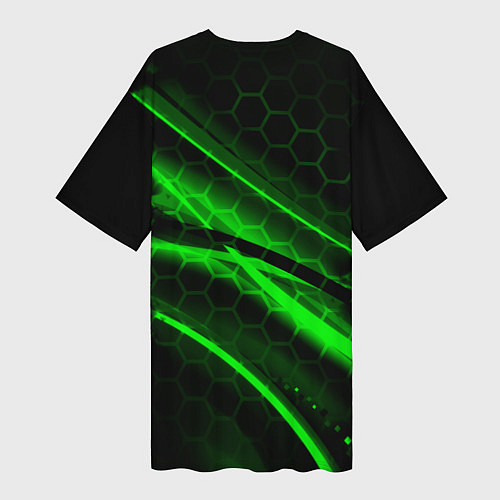 Женская длинная футболка Starcraft 2 кислотные соты линии / 3D-принт – фото 2