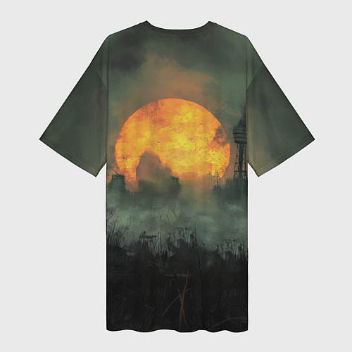 Женская длинная футболка Stalker заражение / 3D-принт – фото 2