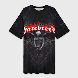 Футболка женская длинная Hatebreed hardcore, цвет: 3D-принт