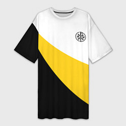 Женская длинная футболка Мы русские с нами Бог малый черный кцк Николай II