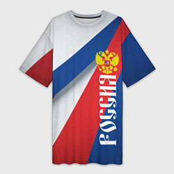 Женская длинная футболка Цвета флага России и герб