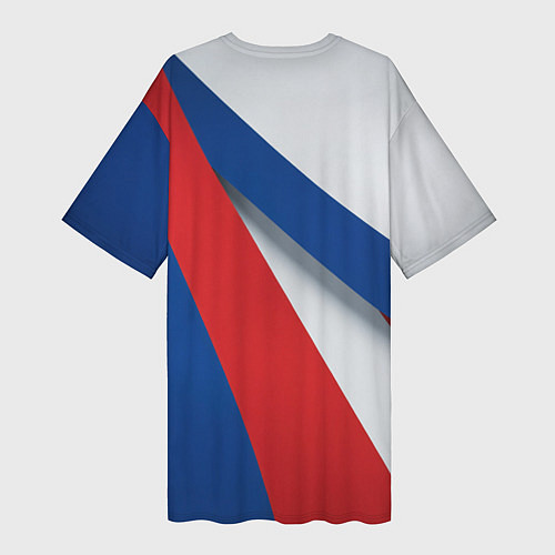 Женская длинная футболка Цвета флага России и герб / 3D-принт – фото 2