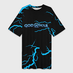 Футболка женская длинная God of War storm, цвет: 3D-принт
