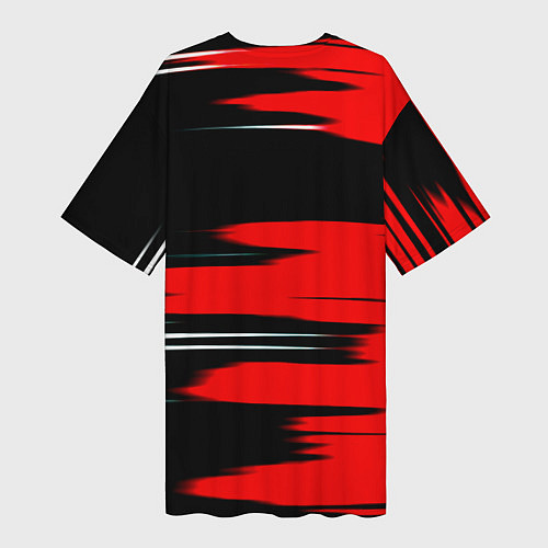 Женская длинная футболка Россия полосы краски / 3D-принт – фото 2