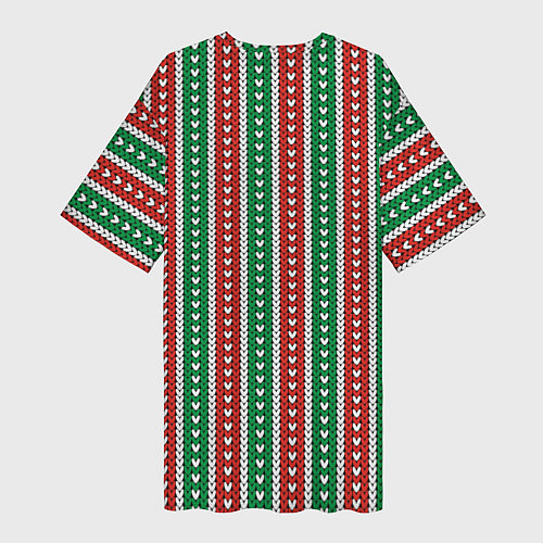 Женская длинная футболка Knitted pattern / 3D-принт – фото 2