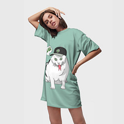 Футболка женская длинная Котозмей, цвет: 3D-принт — фото 2